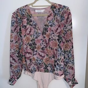 ASTR The Label Floral Bodysuit